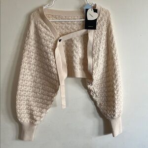 Elegant Cream Women's Knit Shrug